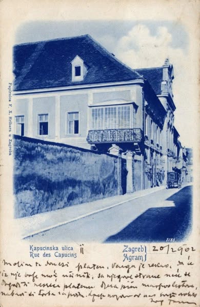 Gornji grad, Kapucinska ulica (današnja Matoševa ulica, od 1929. godine) 1901. godine